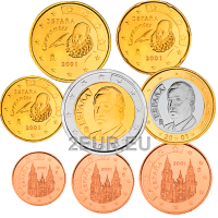 España Conjunto de euros UNC 2001