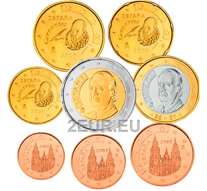 España Conjunto de euros UNC 2007 por 11.00 € ✅
