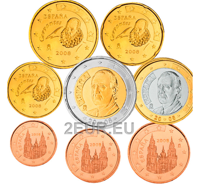 España Conjunto de euros UNC 2008 por 9.00 € ✅