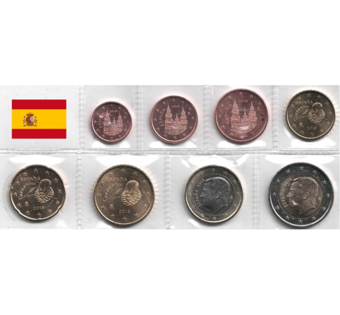 España Conjunto de euros UNC 2018 por 10.00 € ✅