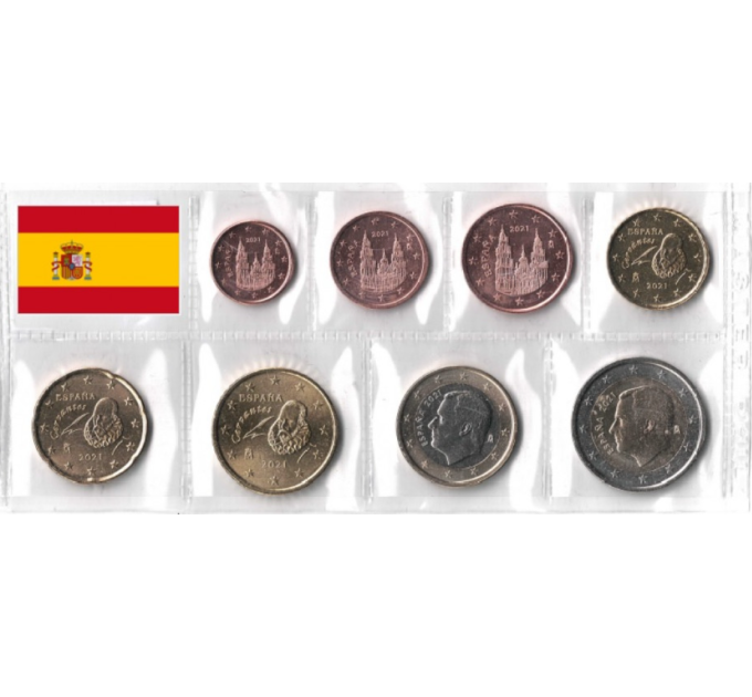 España Conjunto de euros UNC 2021 por 7.50 € ✅
