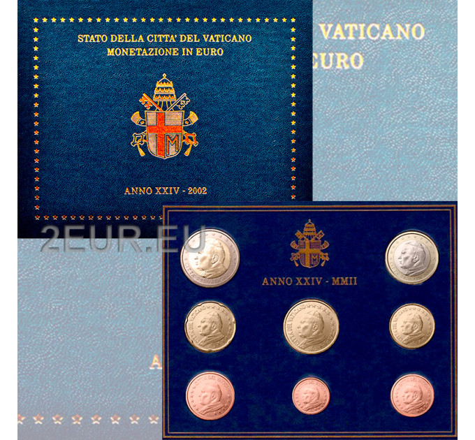 Vaticano set BU 2002 - Serie de monedas de euro por 210.00 € ✅