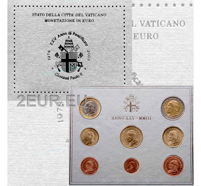 Vaticano set BU 2003 - Serie de monedas de euro por 125.00 € ✅