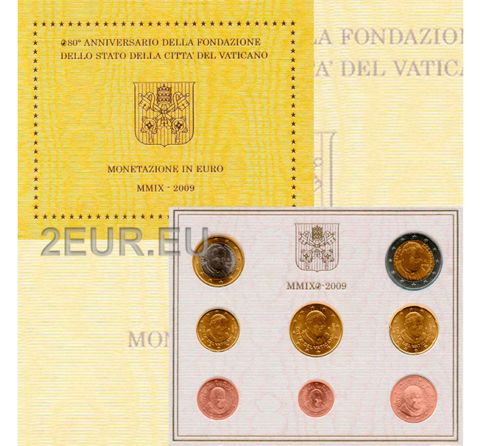 Vaticano set BU 2009 - Serie de monedas de euro por 55.00 € ✅