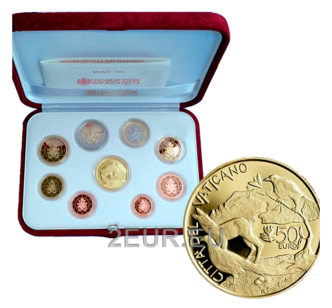 Vaticano set proof de oro 2021 - Euro set proof por 2,344.39 € ✅
