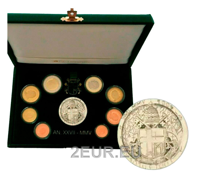 Vatican set proof 2005 - Euro coin set for 235.00 € ✅