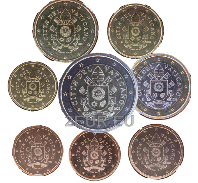 Vaticano set UNC 2021 - Serie de monedas de euro por 45.00 € ✅
