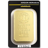 100 g Lingote de oro Argor Heraeus