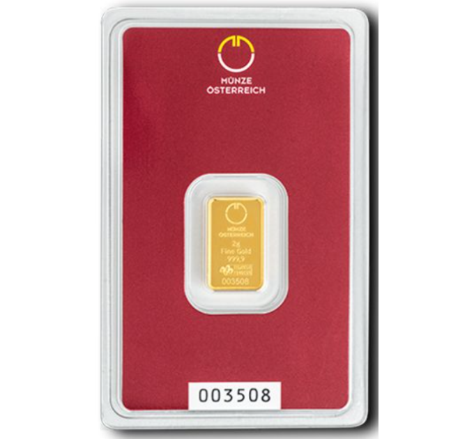 2g Gold Bar Austrian Mint for 276.52 € ✅