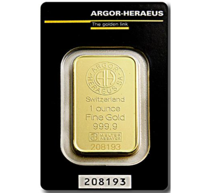 31,1g Gold Bar Argor Heraeus for 3,842.95 € ✅