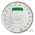 Italia 5 euros Plata BU 2021 - Excelencias italianas - Ferrero - Nutella - Color verde por 45.00 € ✅