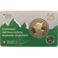 Italia 5 euros plata BU 2019 - Centenario de la Asociación Nacional Alpina