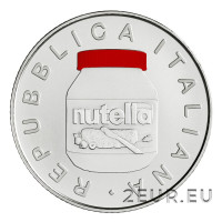 Italia 5 euros plata BU 2021 - Nutella Rojo