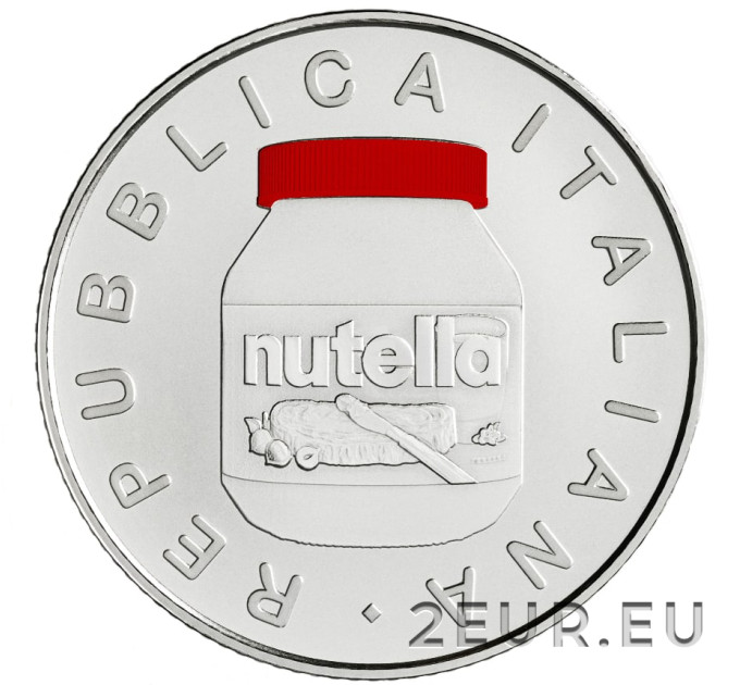Italy 5 euro silver BU 2021 - Nutella Red for 45.00 € ✅