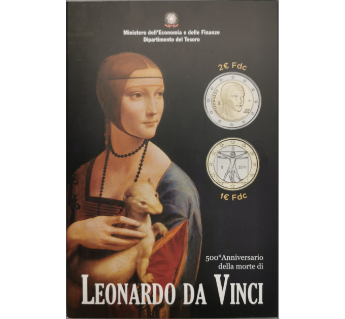 Italy 2 euro BU 2019 - 500th Anniversary of the death Leonardo da Vinci for 75.00 € ✅