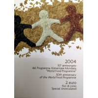 Italia 2 euros BU 2004 - 40 años Programa Mundial de Alimentos