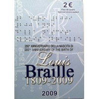 Italy 2 euro BU 2009 - 200th Anniversary of the Birth of Louis Braille