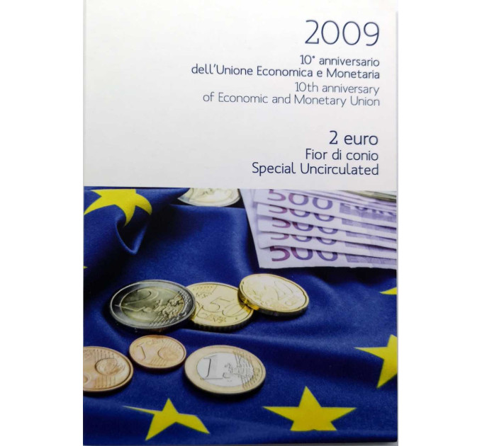 Italy 2 euro BU 2009 - 10th Anniversary EMU for 43.00 € ✅
