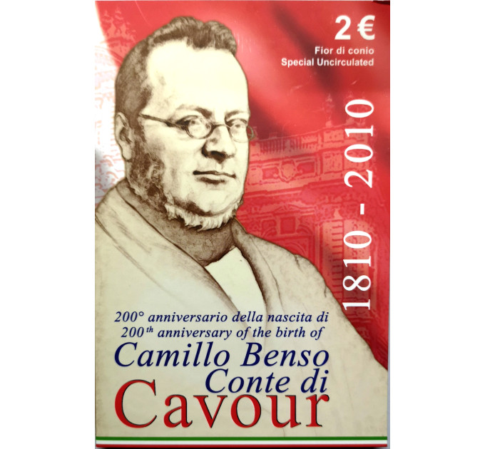 Italia 2 euros BU 2010 - 200 Aniversario del Nacimiento de Camillo Benso conde de Cavour por 49.00 € ✅