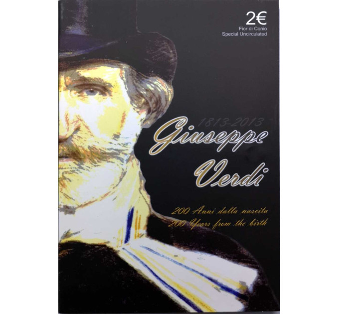 Italy 2 euro BU 2013 - 200th anniversary of the birth of Giuseppe Verdi for 65.00 € ✅