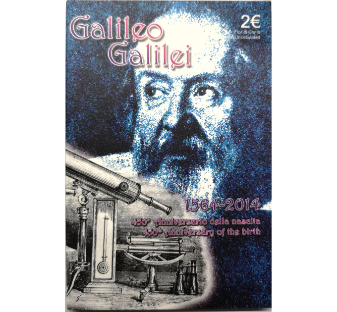 Italia 2 euros BU 2014 - 450 aniversario del nacimiento de Galileo Galilei por 65.00 € ✅