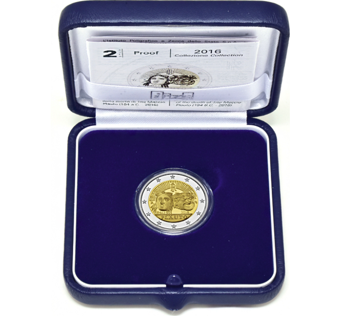 Italy 2 euro proof 2016 - 2200th Anniversary of the Death of Tito Maccio Plauto for 90.00 € ✅