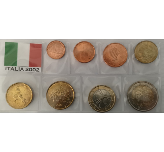 Italy euro set UNC 2002 for 10.50 € ✅
