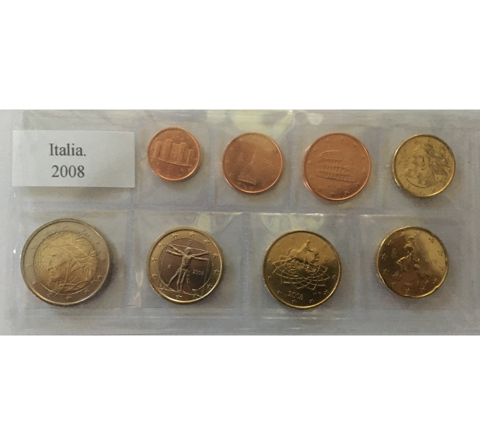 Italia conjunto de euros UNC 2008 por 17.50 € ✅