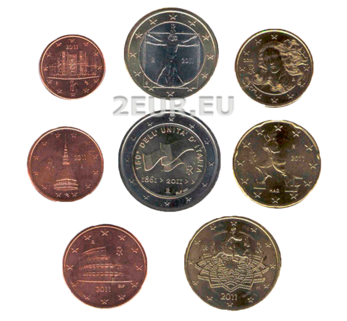 Italia conjunto de euros UNC 2011 por 19.50 € ✅