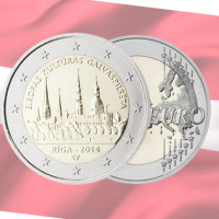Letonia 2 euros UNC 2014 - Riga - Capital europea de la cultura