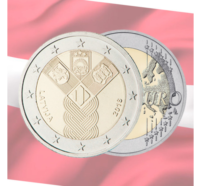 Latvia 2 euro UNC 2018 - 100 Years of Independence of the Baltic States for 6.00 € ✅