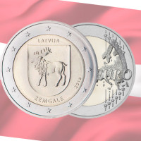 Letonia 2 euros UNC 2018 - Zemgale