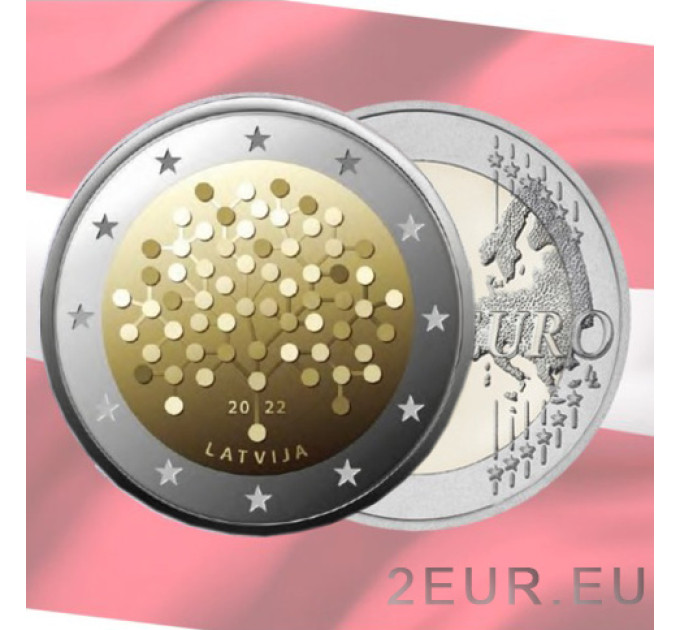 Letonia 2 euros UNC 2022 - 100 Años Banco de Letonia por 3.50 € ✅