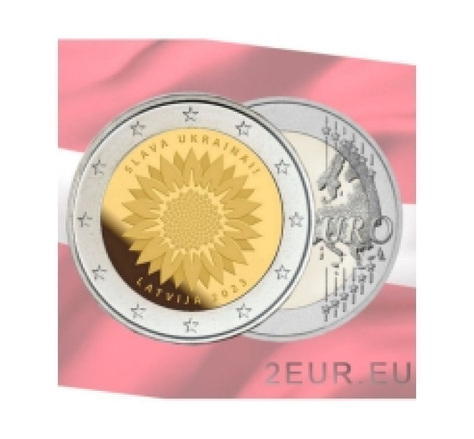 Letonia 2 euros UNC 2023 - Slava Ucrania por 3.70 € ✅