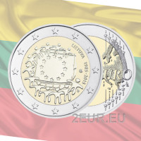 Lithuania 2 euro UNC 2015 - 30 Years of the EU Flag Lithuania 2 euro UNC 2015 - 30 Years of the EU Flag