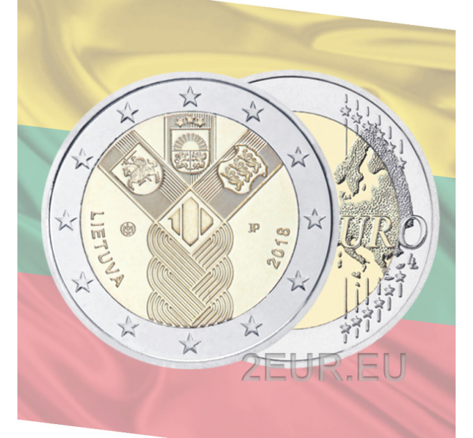 Lithuania 2 euro UNC 2018 - 100 Years of Independence of the Baltic States for 5.50 € ✅