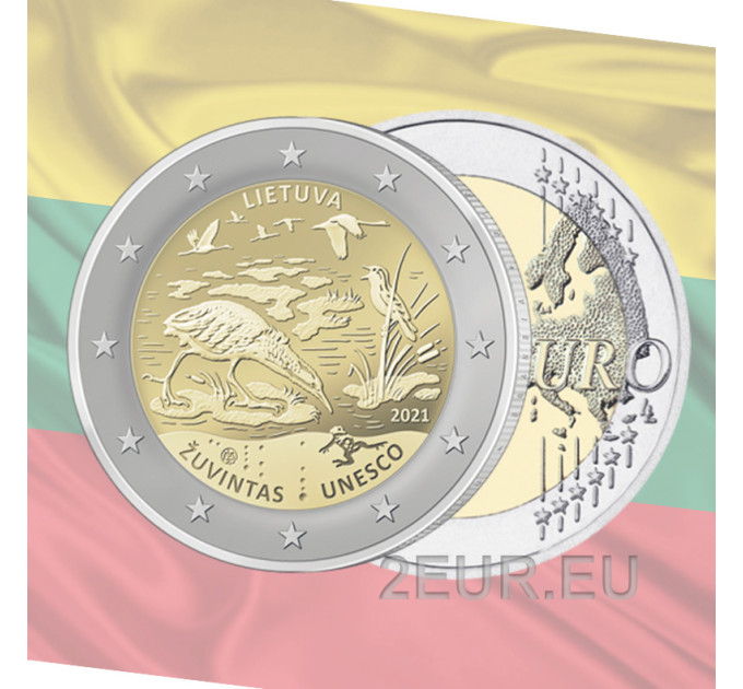 Lithuania 2 euro UNC 2021 - Žuvintas Biosphere for 4.00 € ✅