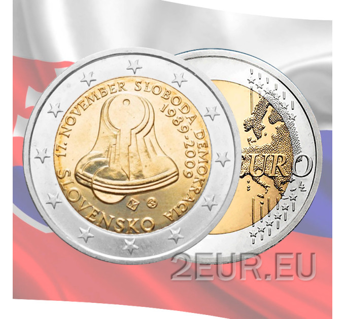 Eslovaquia 2 euros UNC 2009 - 17 de noviembre - Día de la Lucha por la Libertad y la Democracia por 6.40 € ✅