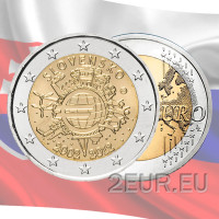 Eslovaquia 2 euros UNC 2012 - 10 Años de Euro Cash Eslovaquia 2 euros UNC 2012 - 10 Años de Euro Cash