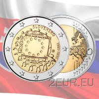 Eslovaquia 2 euros UNC 2015 - 30 aniversario de la bandera de la UE