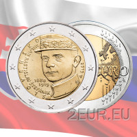 Eslovaquia 2 euros UNC 2019 - 100 Aniversario de la Muerte de Milan Rastislav Stefanik