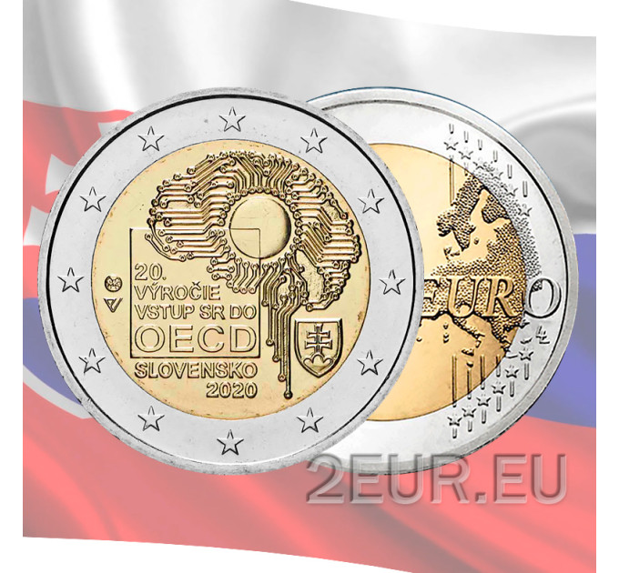 Eslovaquia 2 euros UNC 2020 - 20 Aniversario de la Adhesión a la OCDE por 3.80 € ✅