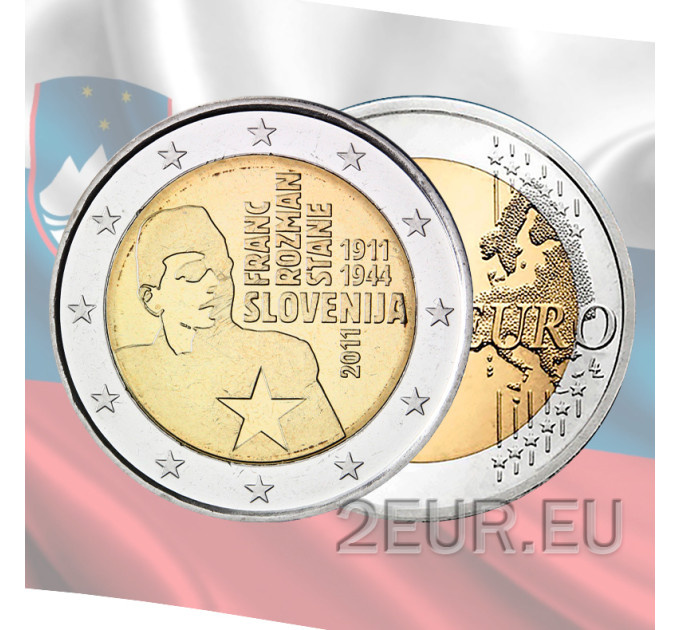 Eslovenia 2 euros UNC 2011 - 100 Aniversario del Nacimiento de Franc Rozman por 6.30 € ✅
