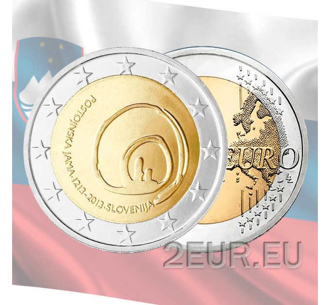 Eslovenia 2 euros UNC 2013 - 800 Aniversario de la Primera Visita a las Cuevas de Postojna por 8.50 € ✅