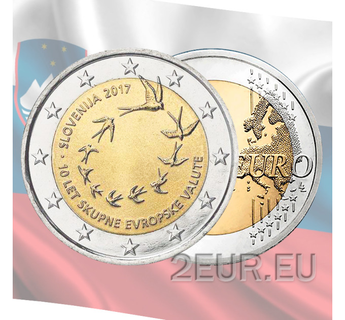 Eslovenia 2 euros UNC 2017 - 10º Aniversario de la Adopción del Euro por 4.00 € ✅