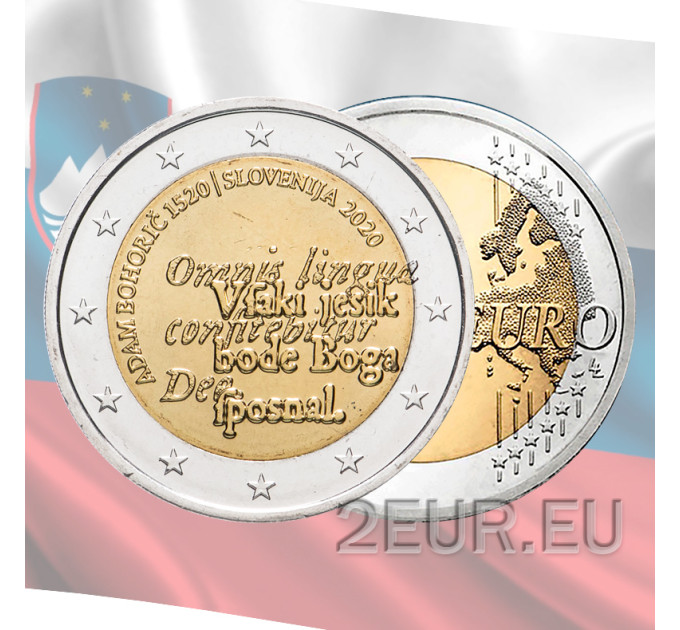 Eslovenia 2 euros UNC 2020 - 500 Aniversario del Nacimiento de Adam Bohorič por 4.00 € ✅