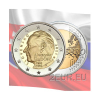 Eslovaquia 2 euros UNC 2021 - 100 aniversario del nacimiento de Alexander Dubchek