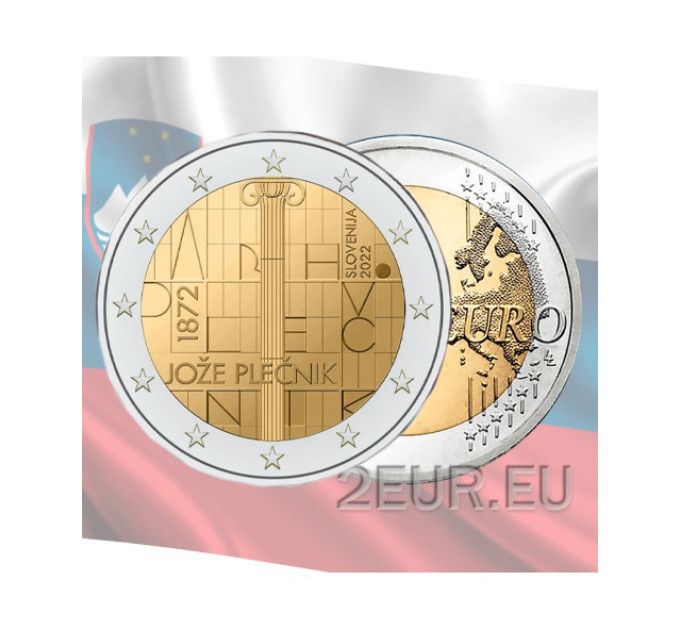 Eslovenia 2 euros UNC 2022 - 150 años del nacimiento del arquitecto Jože Plečnik por 3.50 € ✅